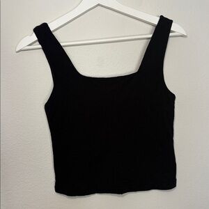 Originality black square neck tank top medium